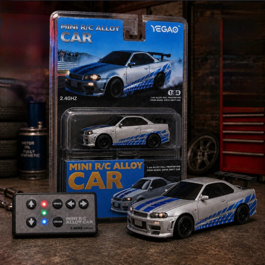 Nissan Skyline GTR R-34 RC Alloy Drift Car 1:64 Scale