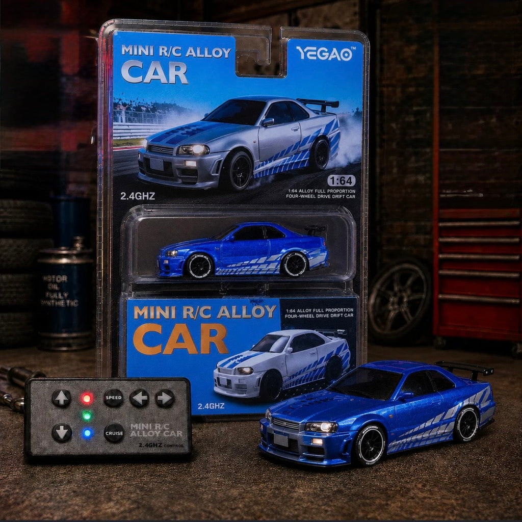Nissan Skyline GTR R-34 RC Alloy Drift Car 1:64 Scale